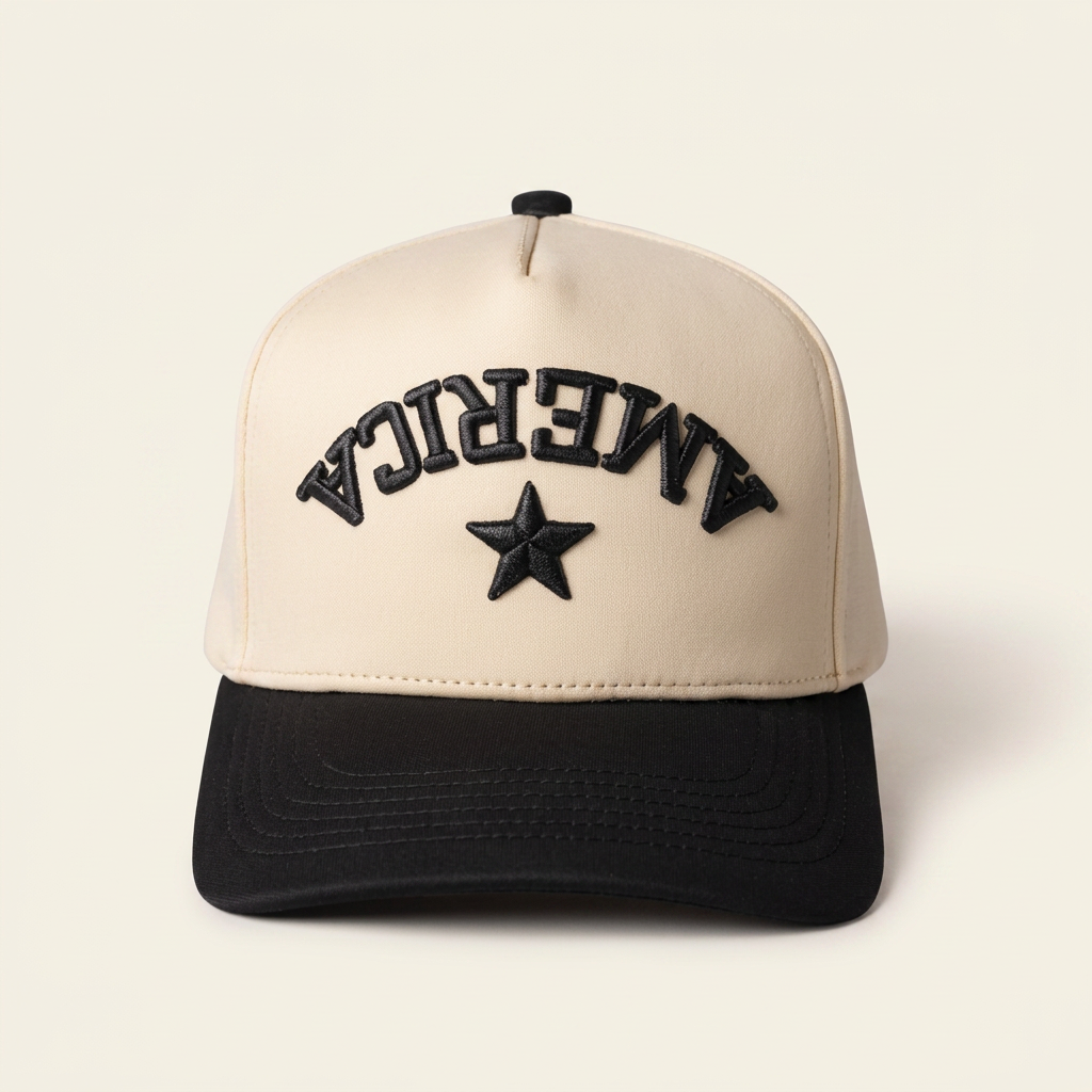 America Backwards Upside Down Hat - Patriotic Trucker Cap