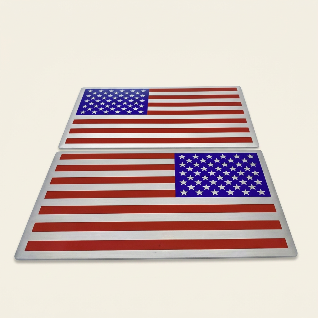 American Flag Decal - Red White Blue Metal Vinyl