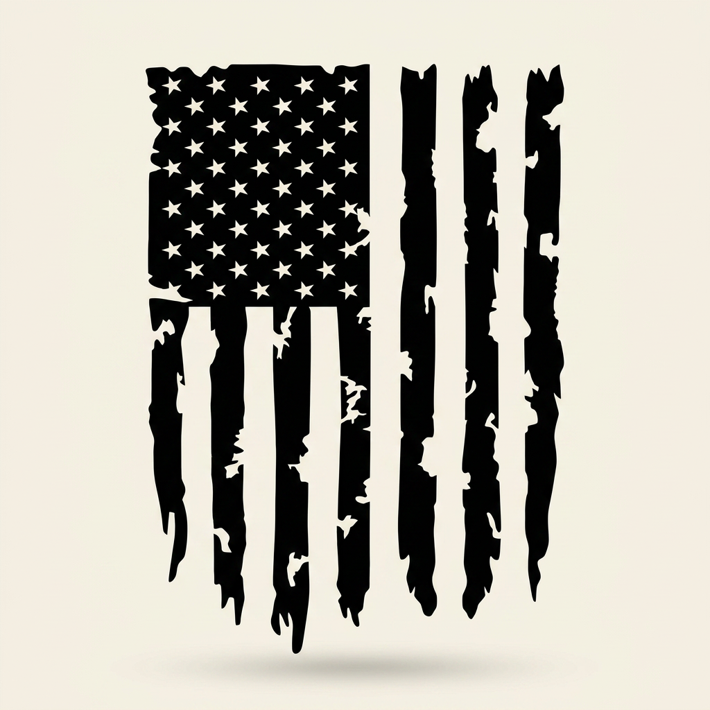 Distressed American Flag Tailgate Decal