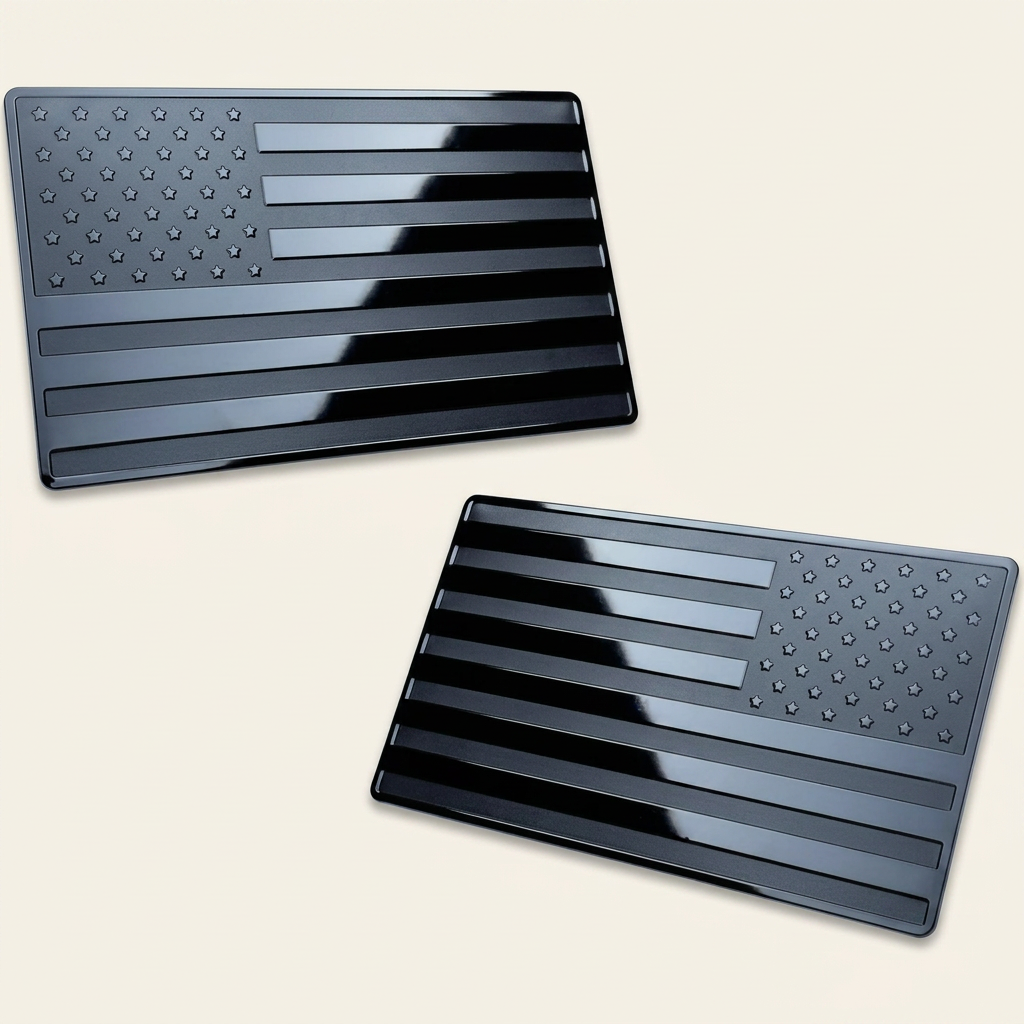 Matte Black American Flag Car Decal
