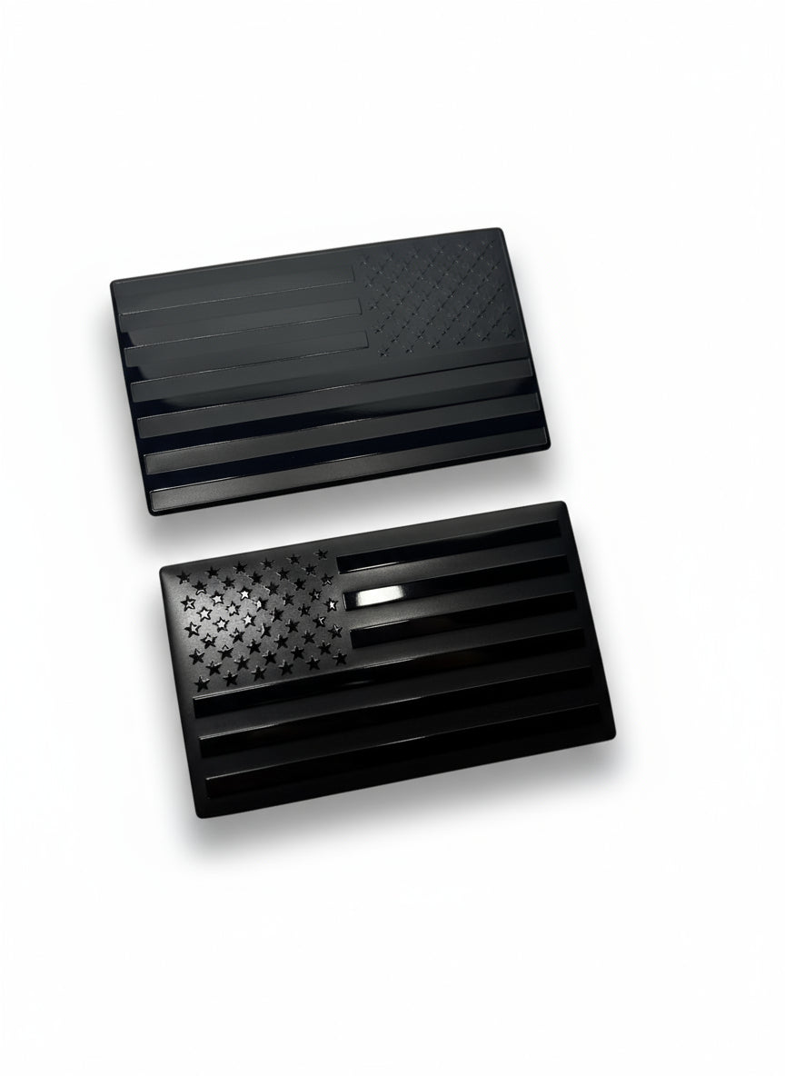 Matte Black American Flag Car Decal