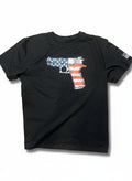 American Flag Pistol Black T-Shirt