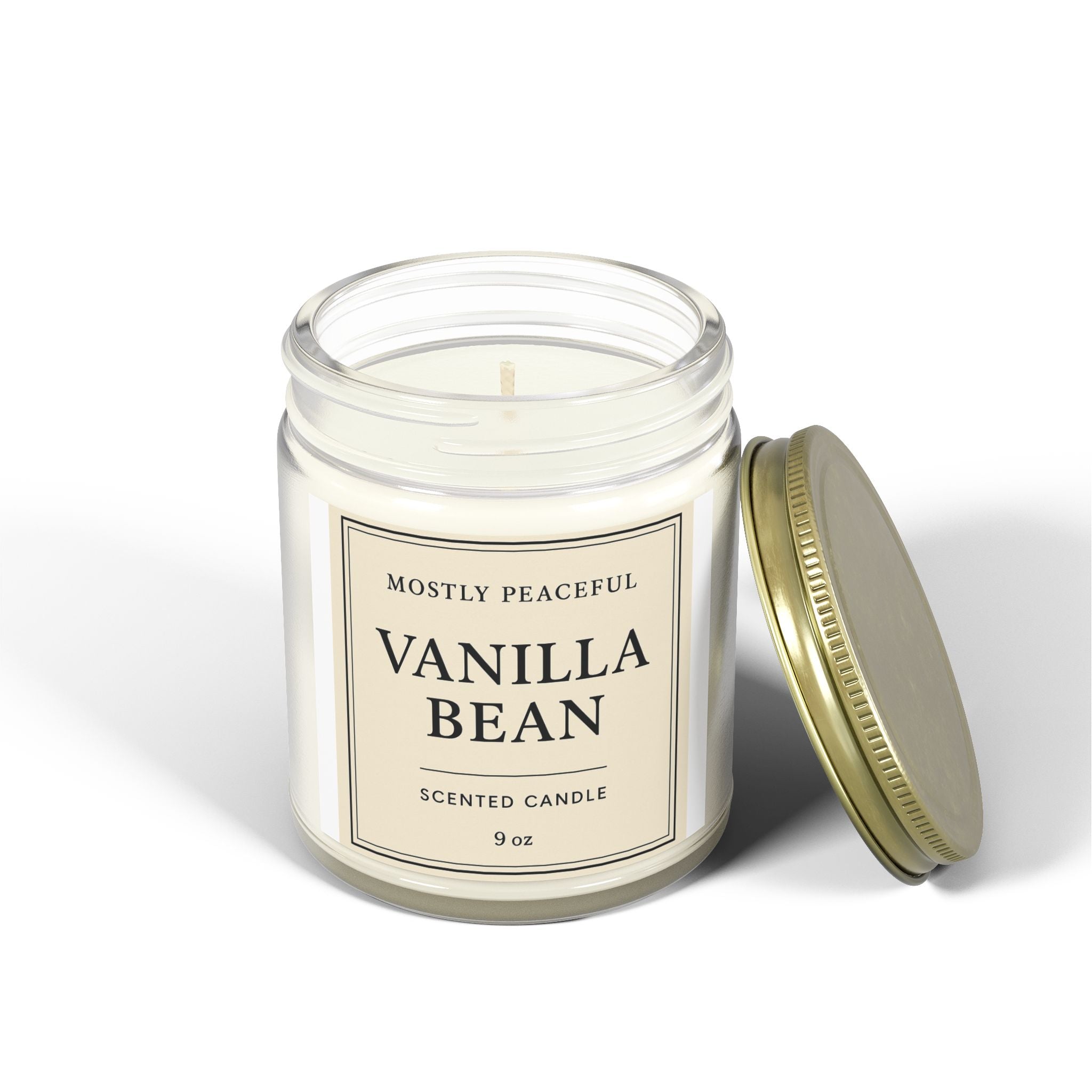 Vanilla Bean Scented Candle — Coconut Apricot Wax (4oz & 9oz)