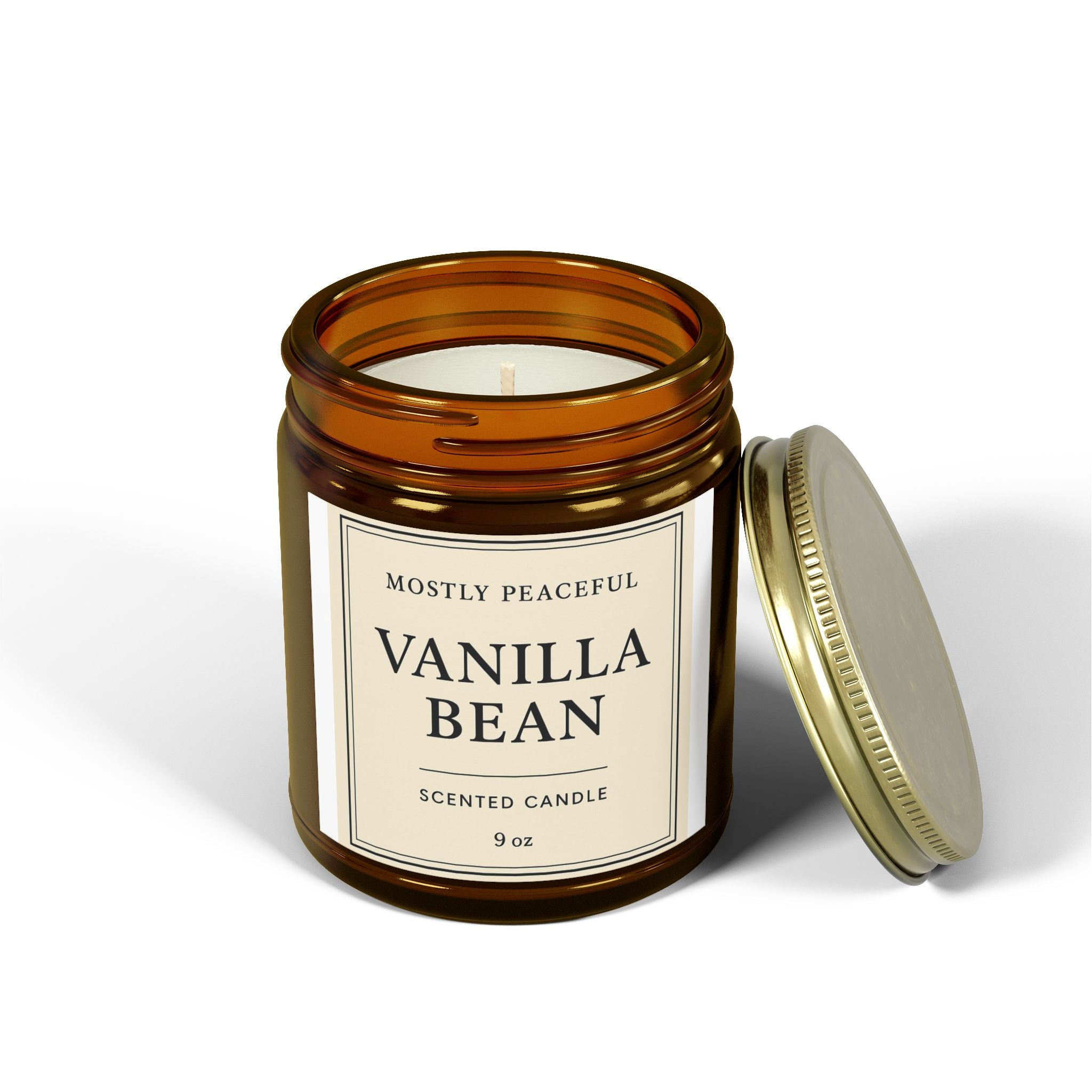 Vanilla Bean Scented Candle — Coconut Apricot Wax (4oz & 9oz)