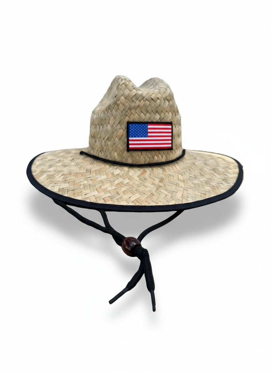 American Flag Straw Hat