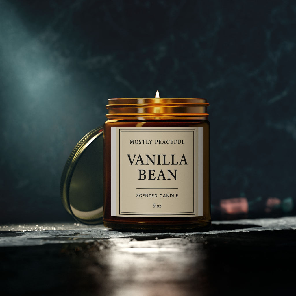 Vanilla Bean Scented Candle — Coconut Apricot Wax (4oz & 9oz)