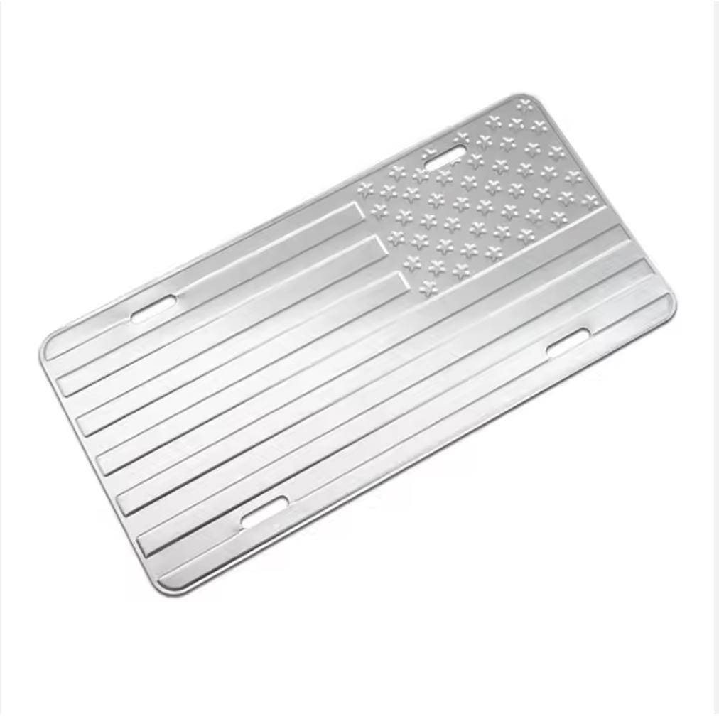 Matte Black American Flag Vanity Plate