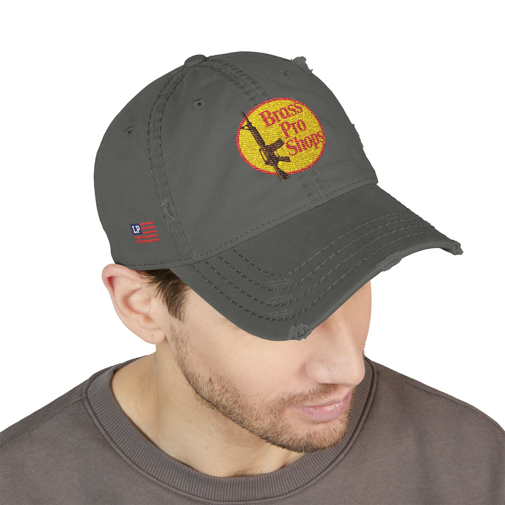 Brass Pro Shops Distressed Dad Hat - Casual Embroidered Cap for Outdoor Enthusiasts