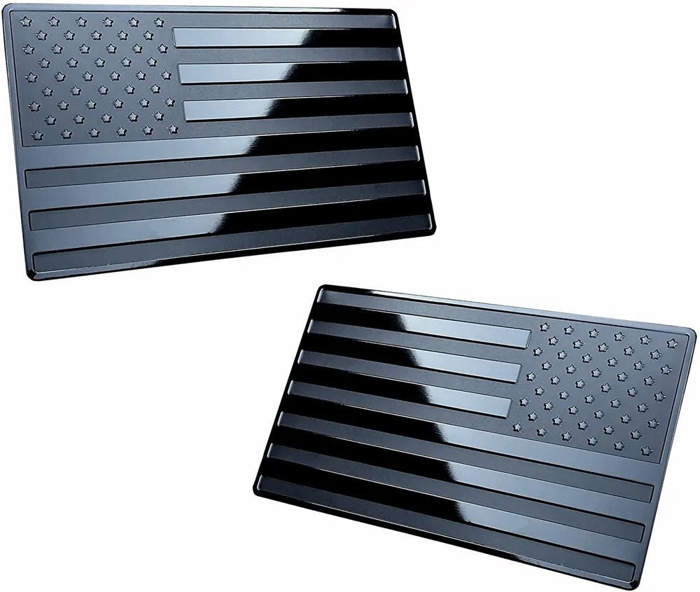 Matte Black American Flag Car Decal