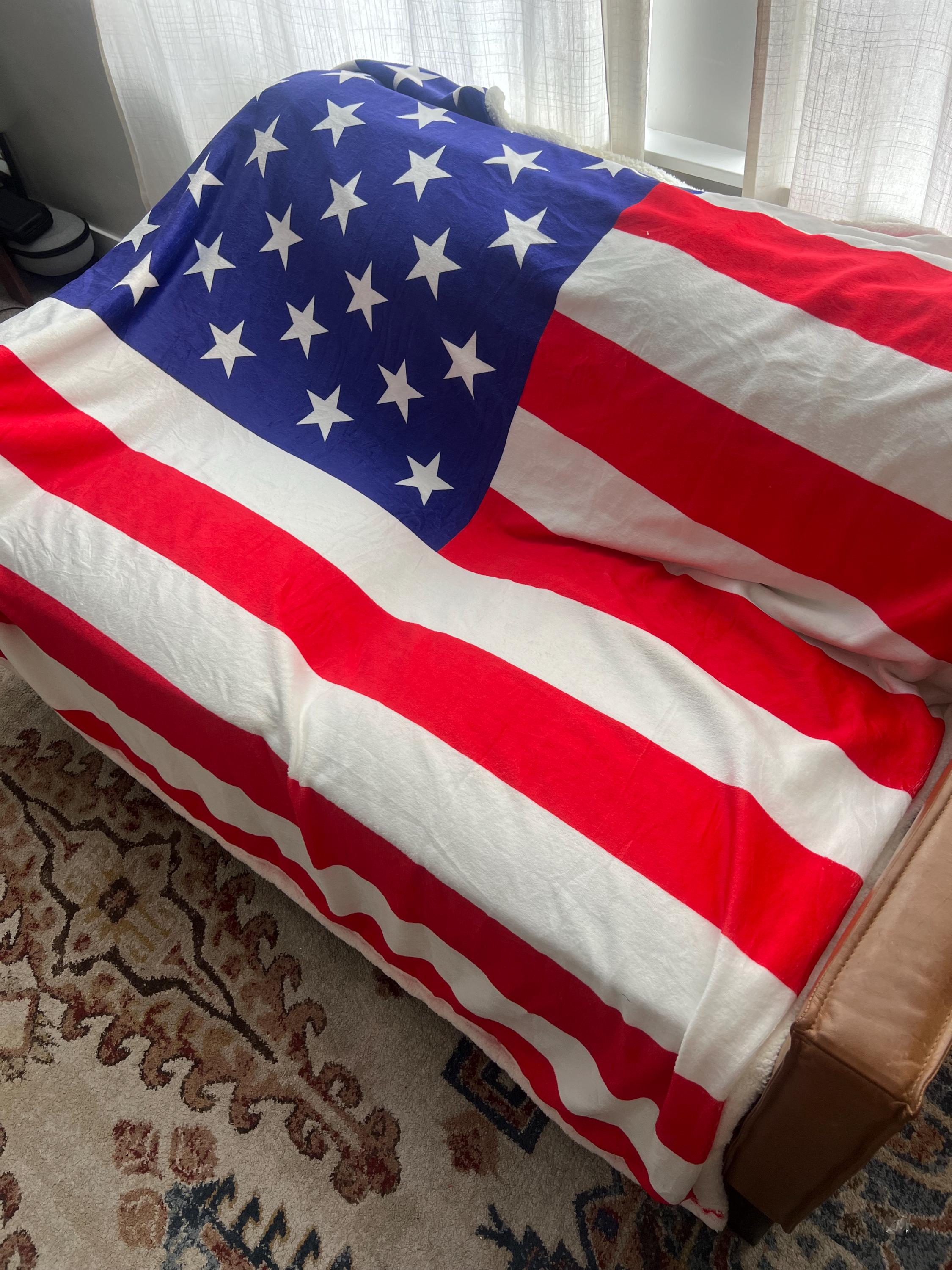 American Flag Fleece Throw Blanket