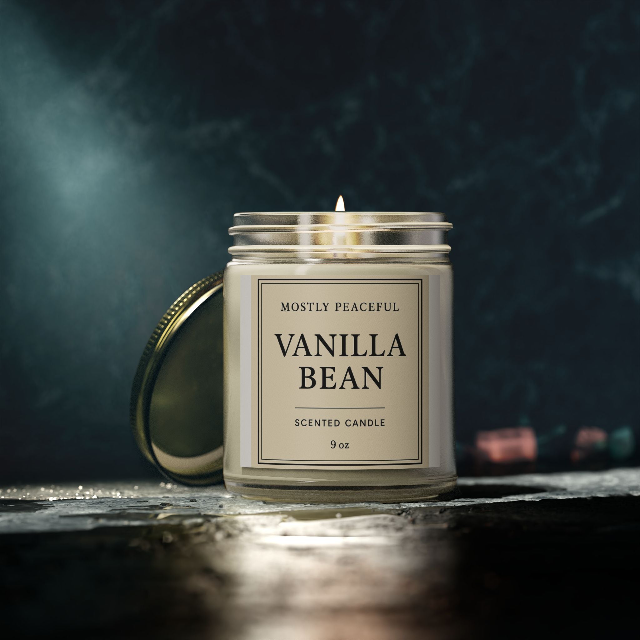 Vanilla Bean Scented Candle — Coconut Apricot Wax (4oz & 9oz)