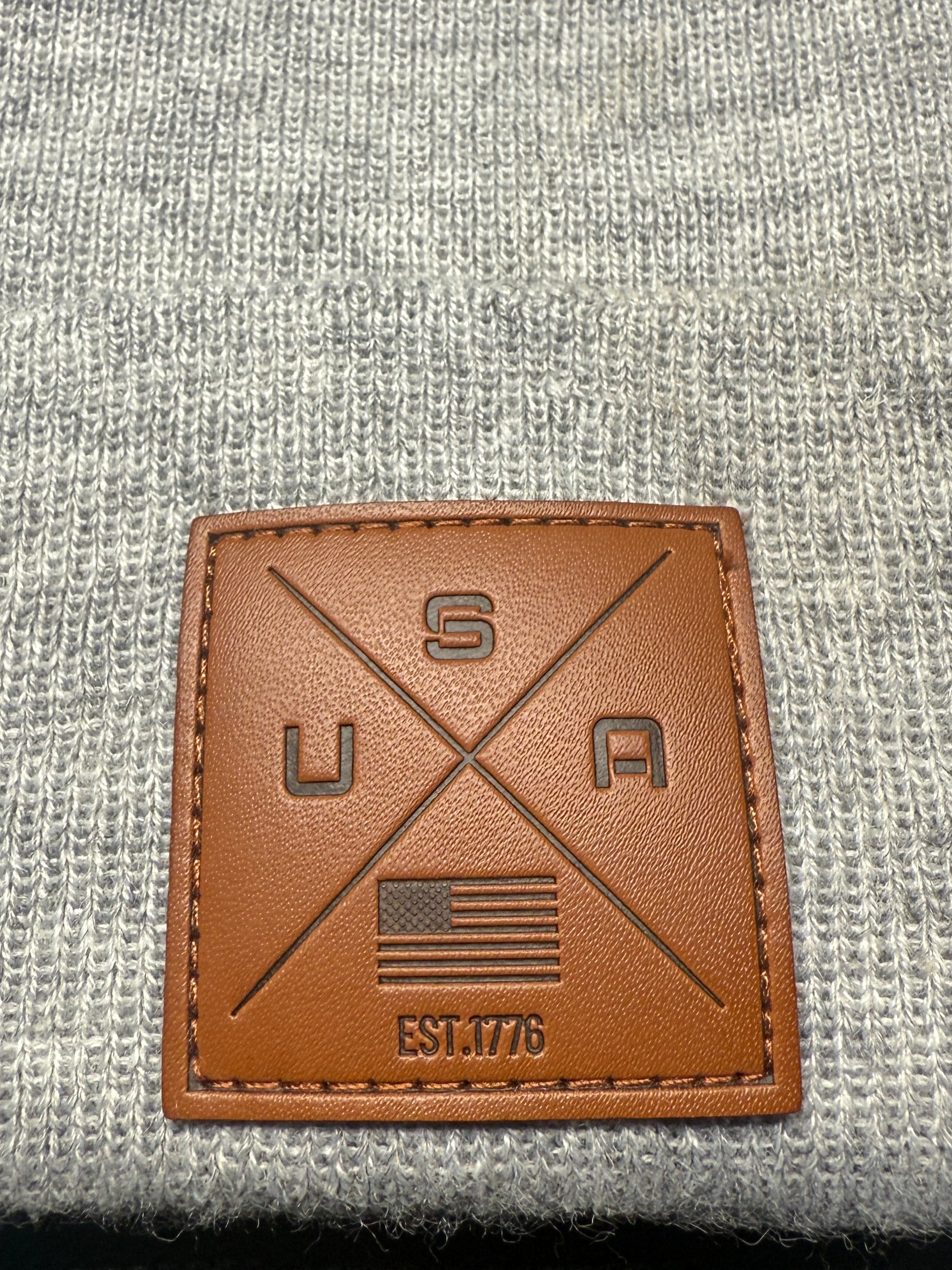 USA Grey Cuffed Beanie