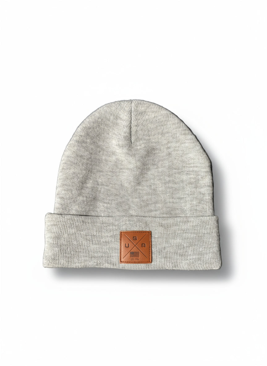 USA Grey Cuffed Beanie