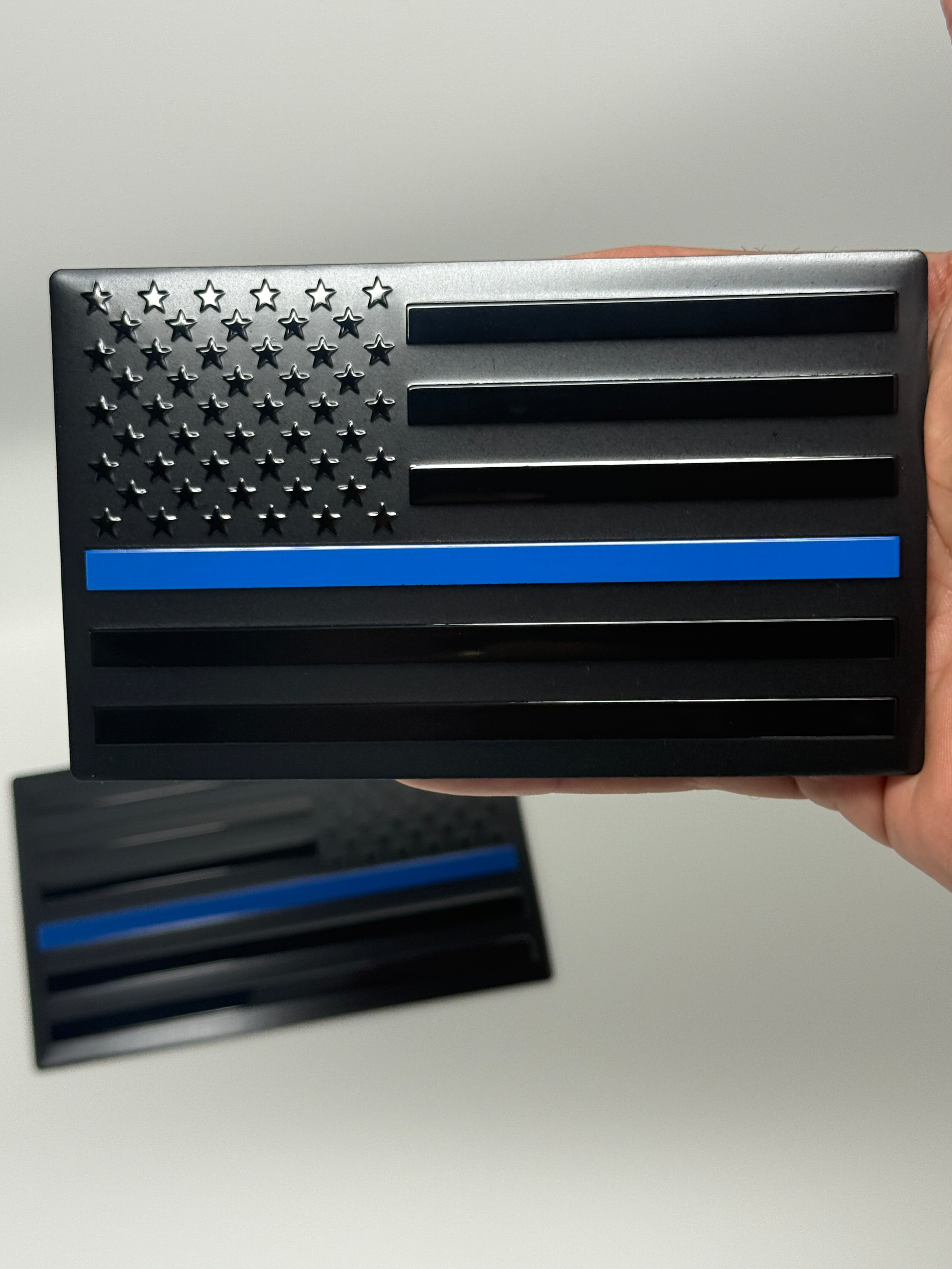 Thin Blue Line American Flag Car Decal