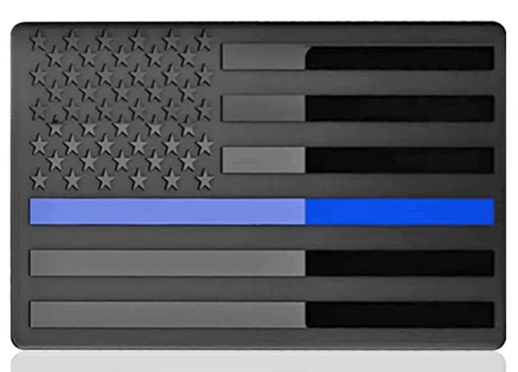 Thin Blue Line American Flag Car Decal