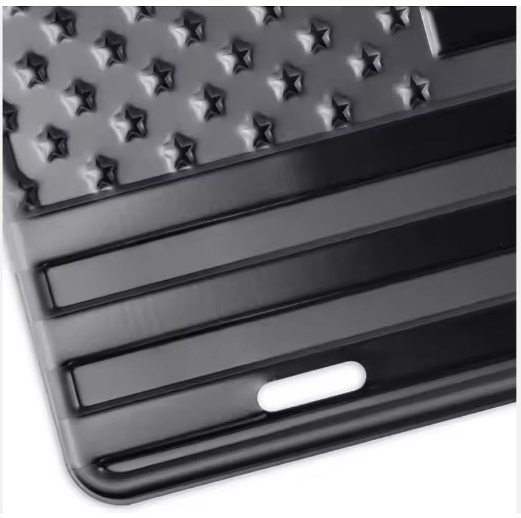 Matte Black American Flag Vanity Plate