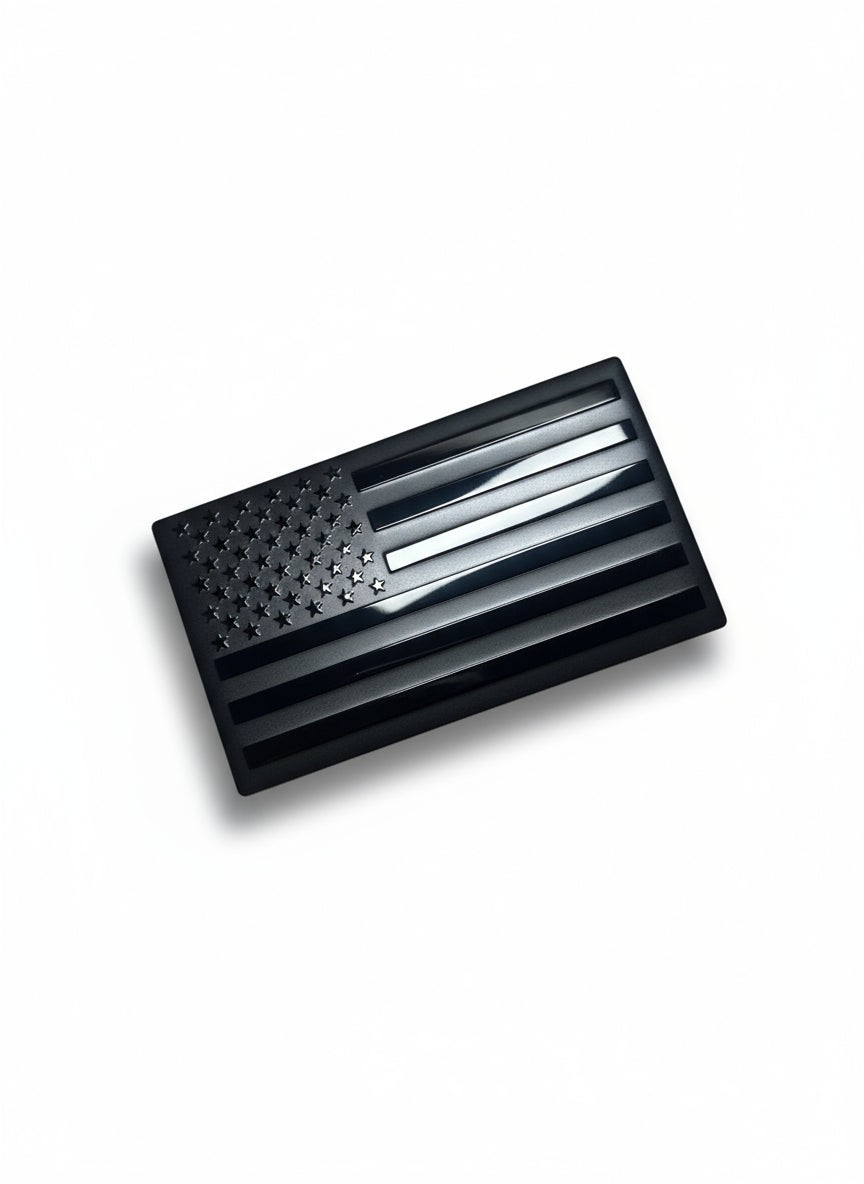 Matte Black American Flag Car Decal