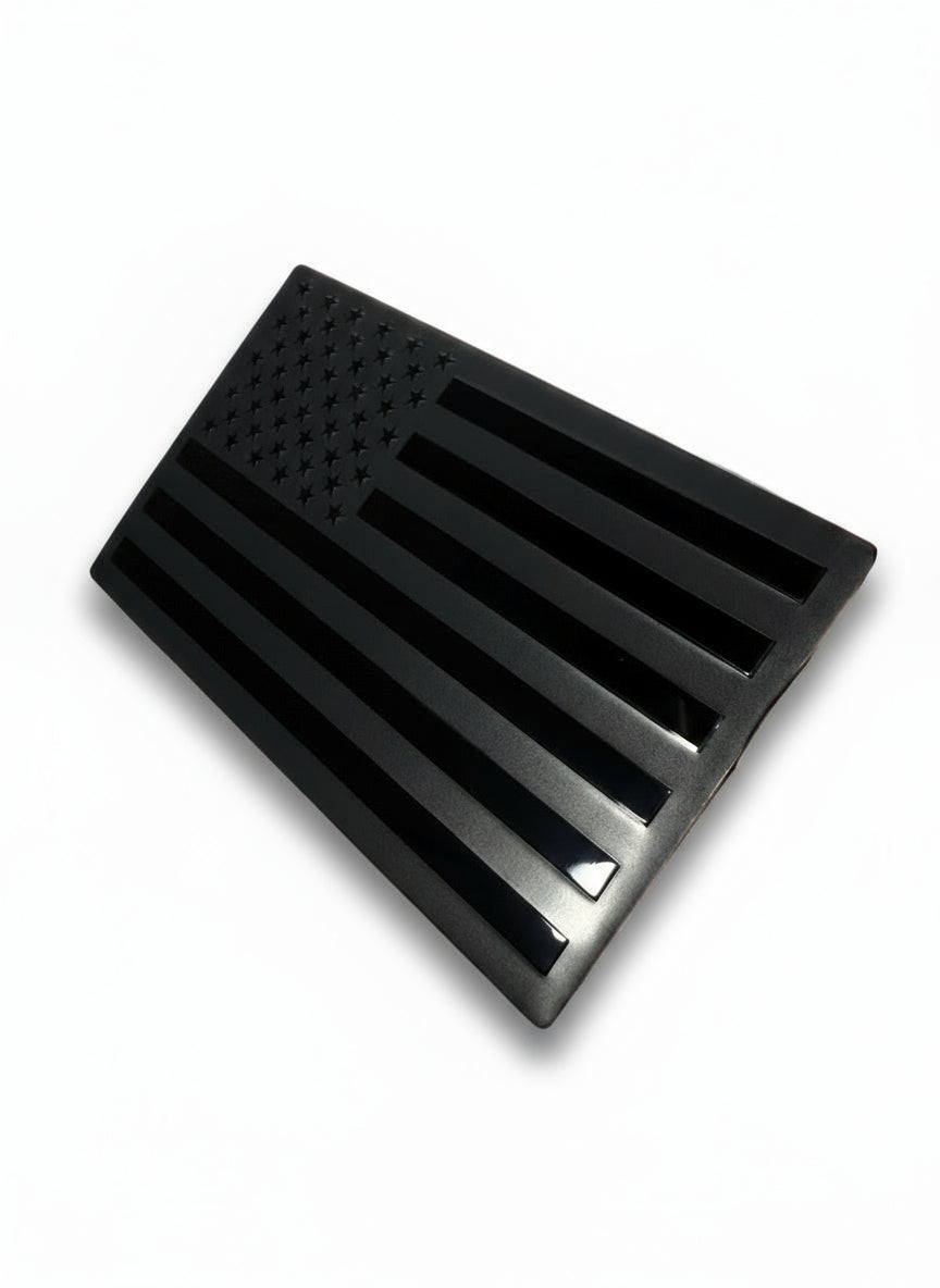 Matte Black American Flag Car Decal