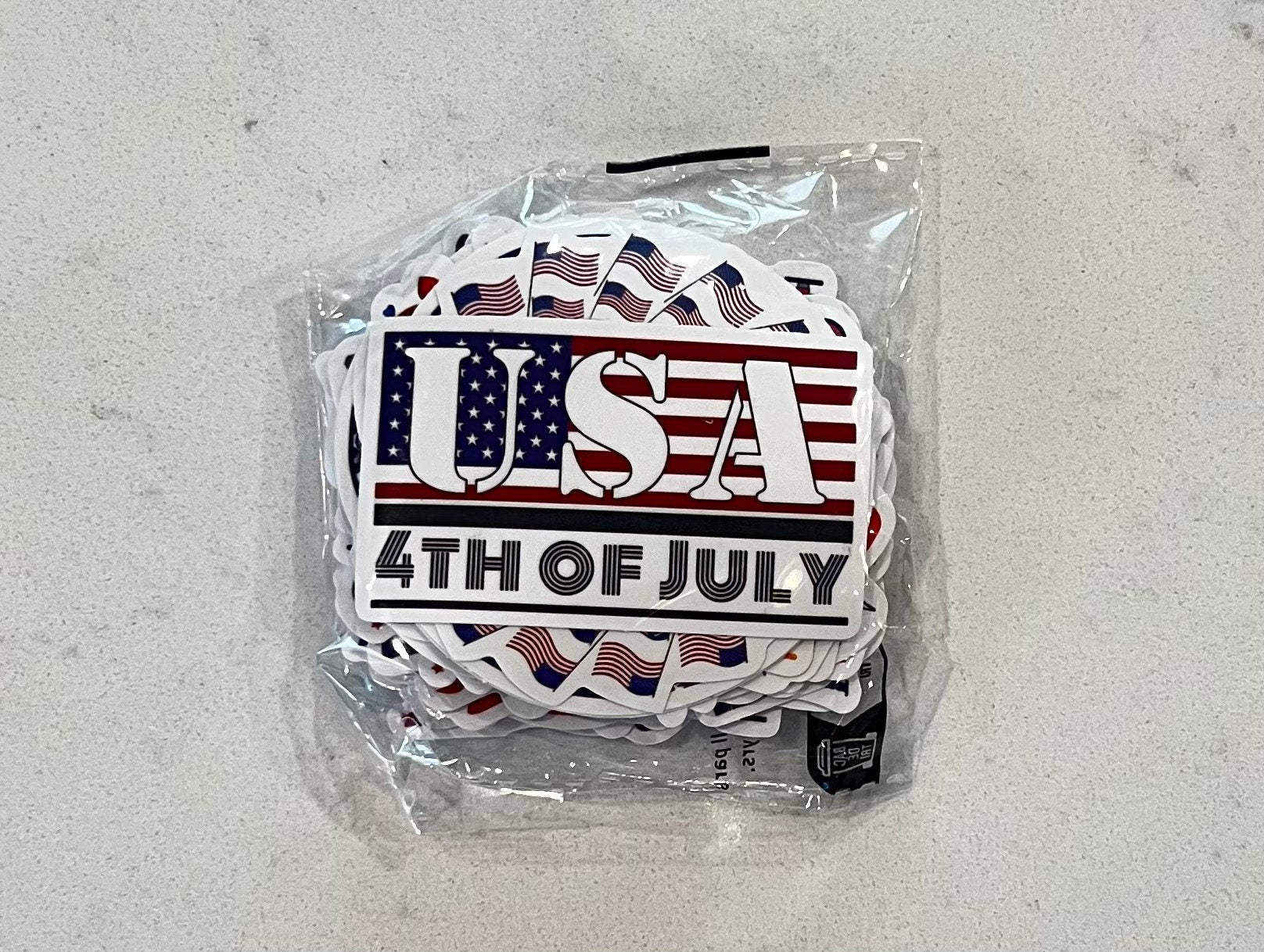 50 Patriotic USA Sticker Bundle