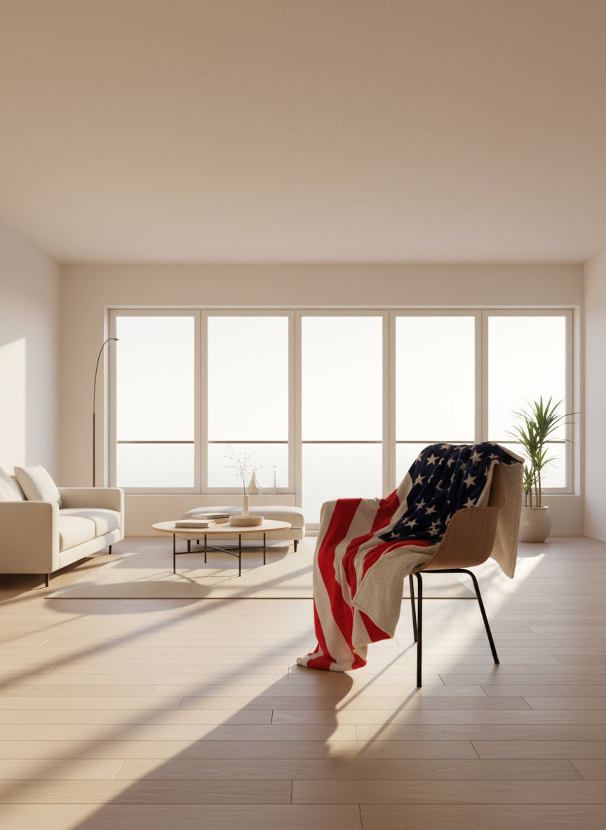 American Flag Fleece Throw Blanket
