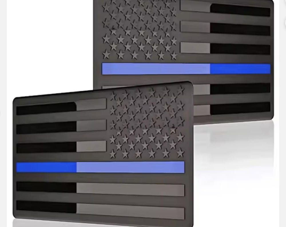 Thin Blue Line American Flag Car Decal